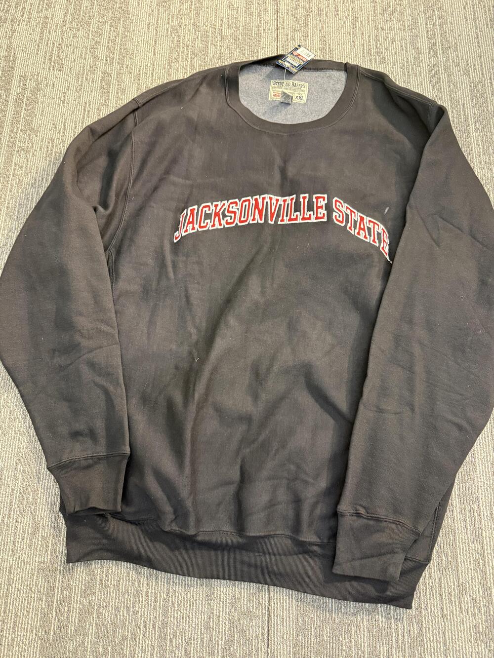 Jacksonville State Sweatshirt Mens 2XL Black Steve and Barry's Crewneck Pullover